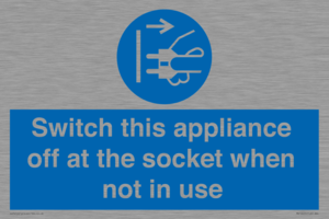 Switch this appliance off at the socket when not in use